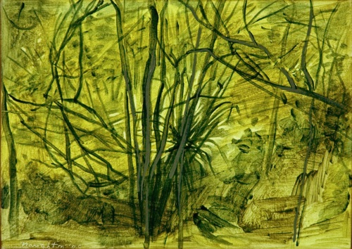 Tree Grouping II, 10" x 14", acrylic on canvas, 2005.